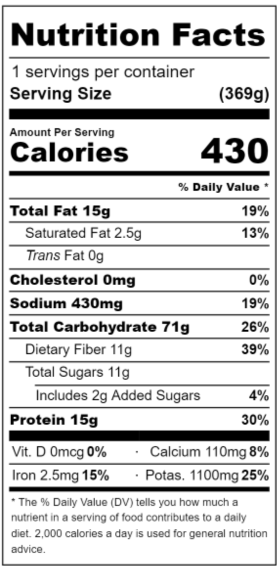 Roasted Butternut Squash & Cauliflower w/ Peanut Satay Sauce Over Forbidden Rice Blend