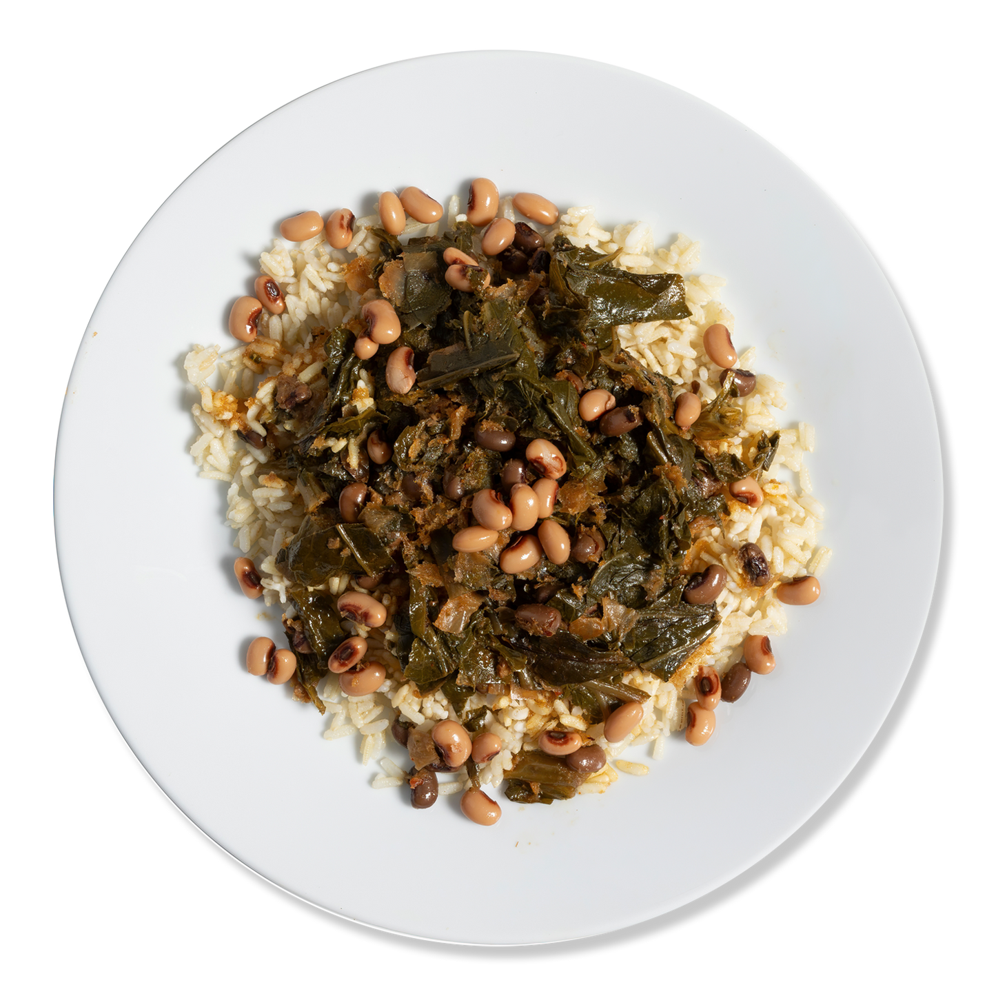 Braised Greens w/ Black-Eyed Peas & Rice
