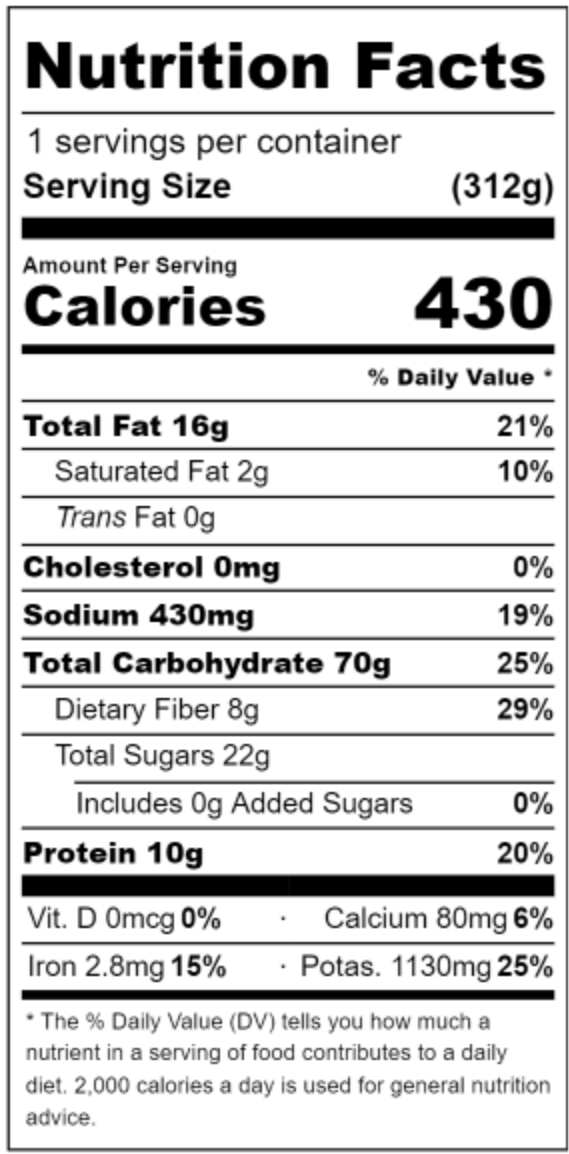 Chili Lime Plantain w/ Latin Pintos & Pico