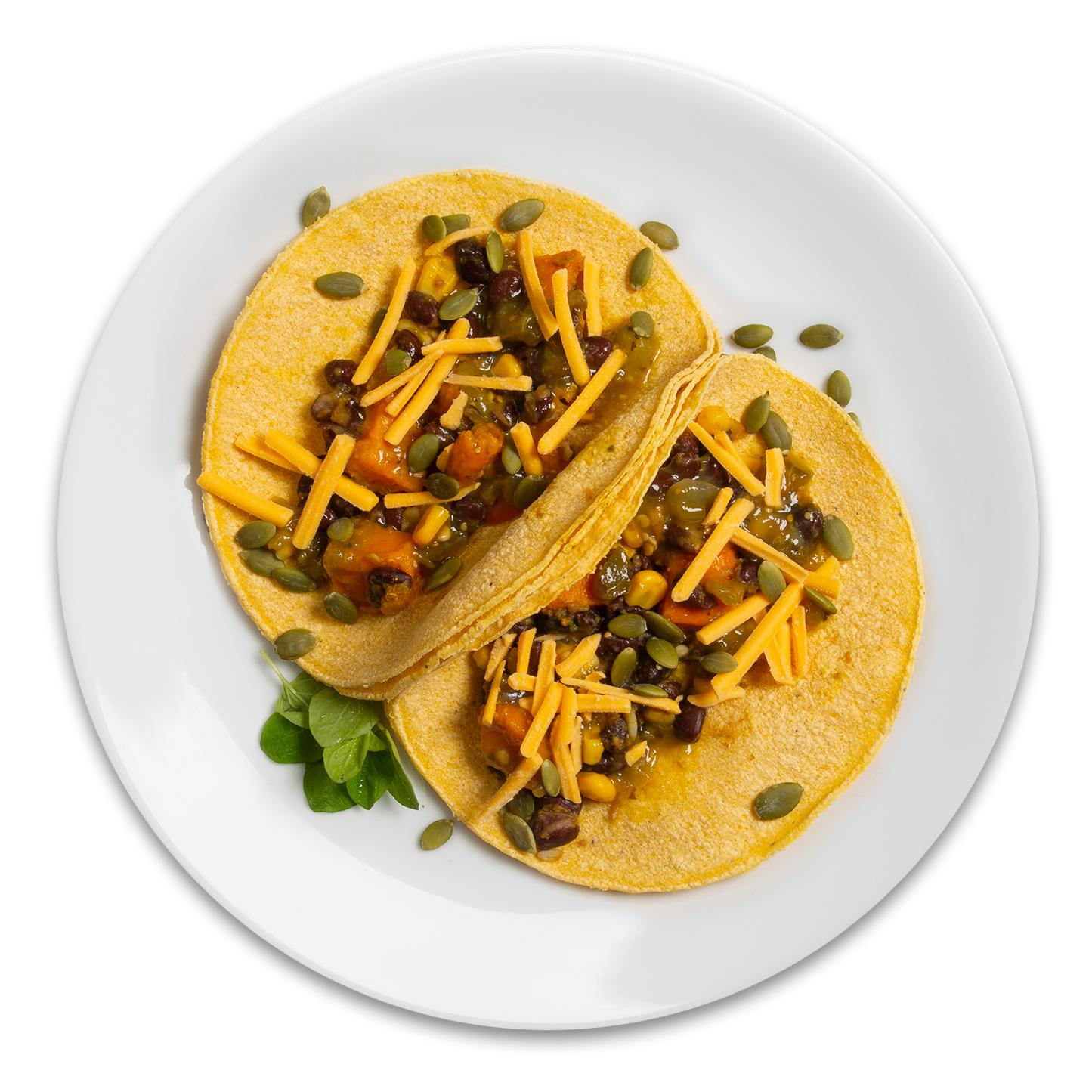 Layered Sweet Potato & Blackbean Enchilada w/ Verde Sauce