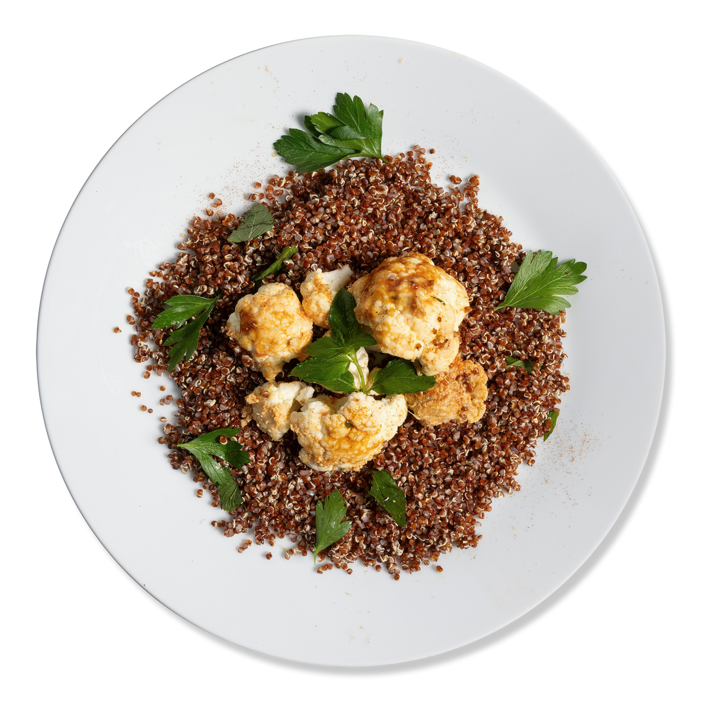 Roasted Tahini Cauliflower w/ Zaatar Quinoa